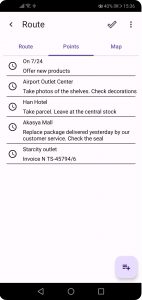 Route points
